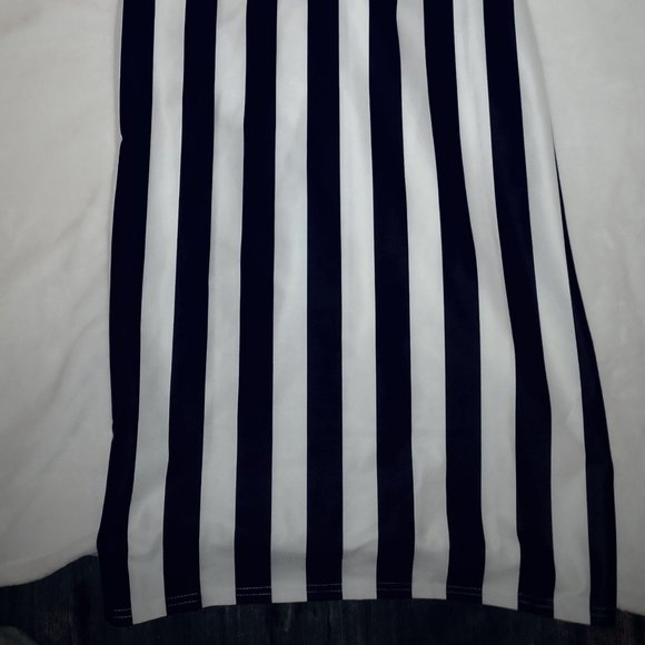 Women's Casual Short Sleeve Striped Midi Dress - Picture 7 of 8